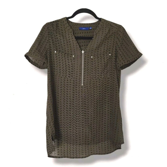 APT. 9 Women's Green Short Sleeve Blouse Top Size Extra Small (XS) - Picture 3 of 8